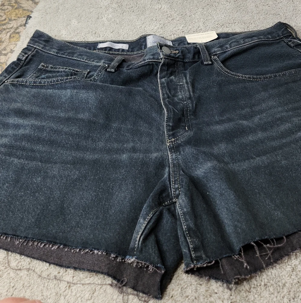 Women's Mid-Rise 90's Baggy Jean Shorts - Universal Thread Black Wash 14